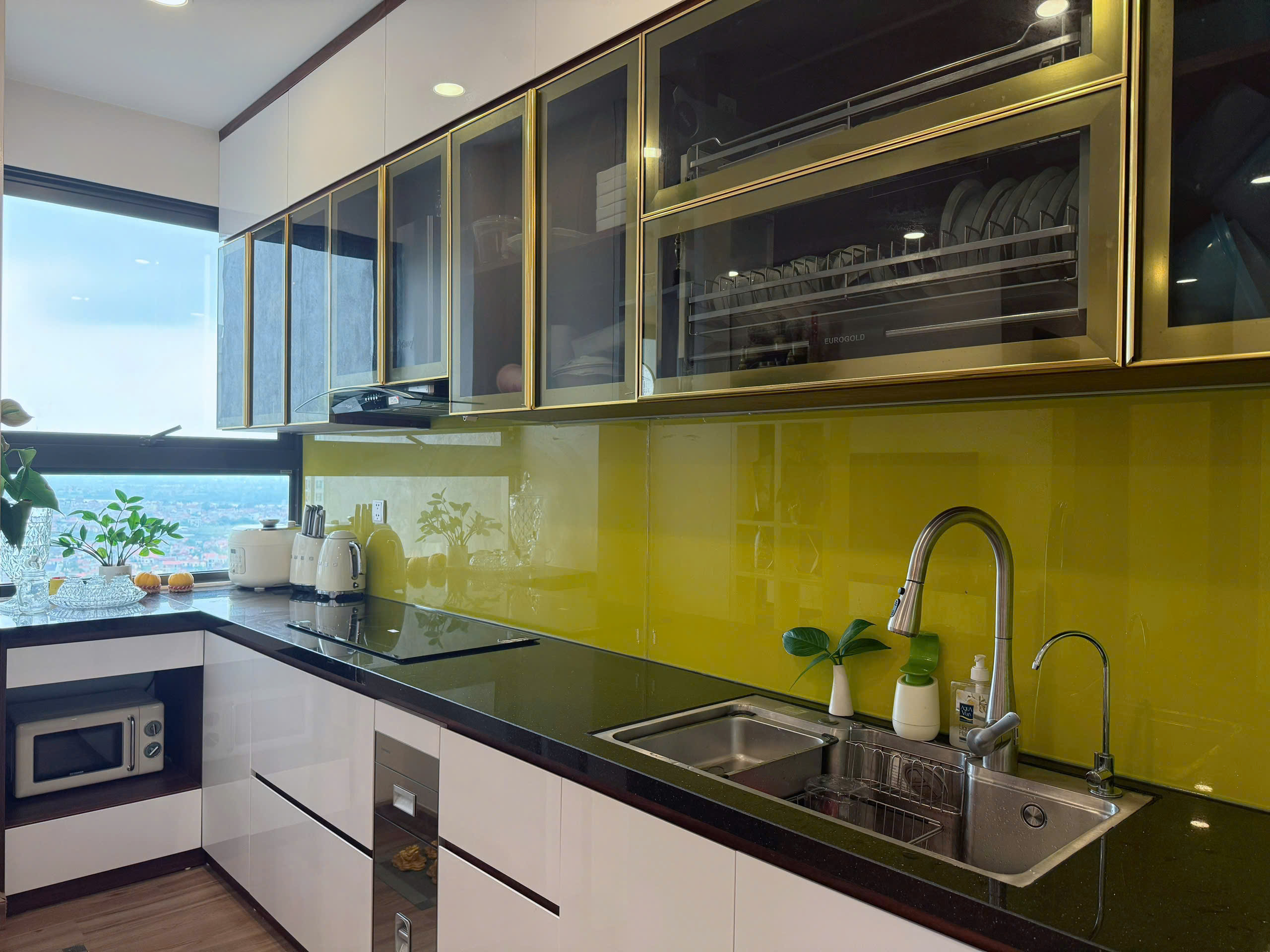 Căn hộ 3 phòng ngủ, đầy đủ đồ ,tầng cao bên tòa Sp Skyoasis Ecopark cho thuê